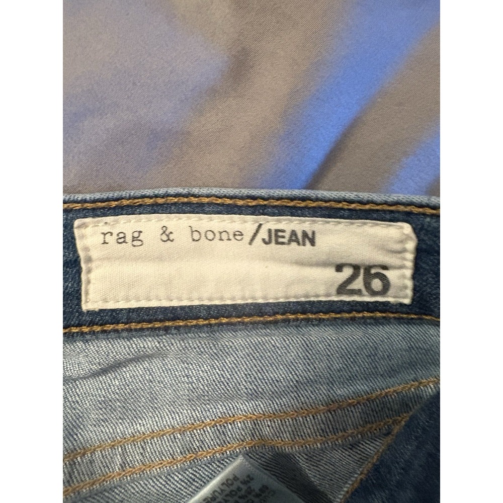Rag & Bone Cate Mid-Rise Ankle Skinny Jeans April Blue Stretch Size 26